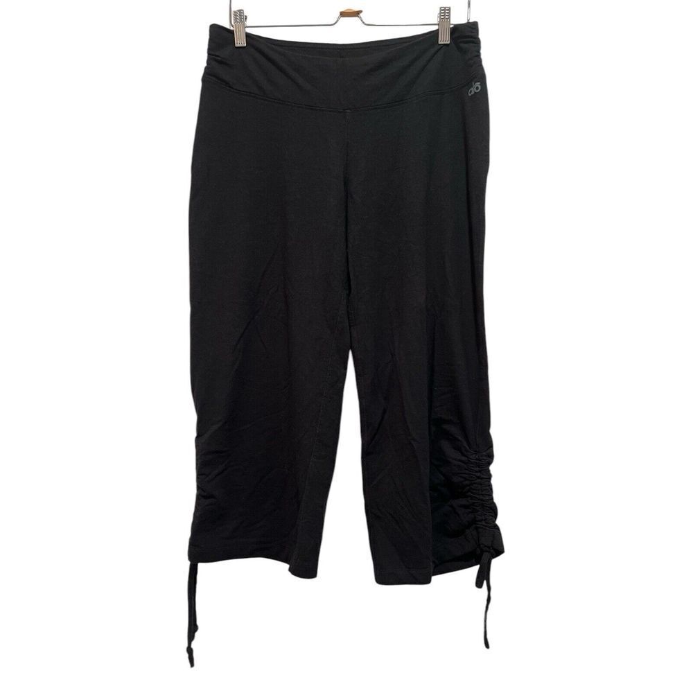 Alo Yoga Women's Cool Fit Bamboo Ruched‎ Crop Pant Size Large